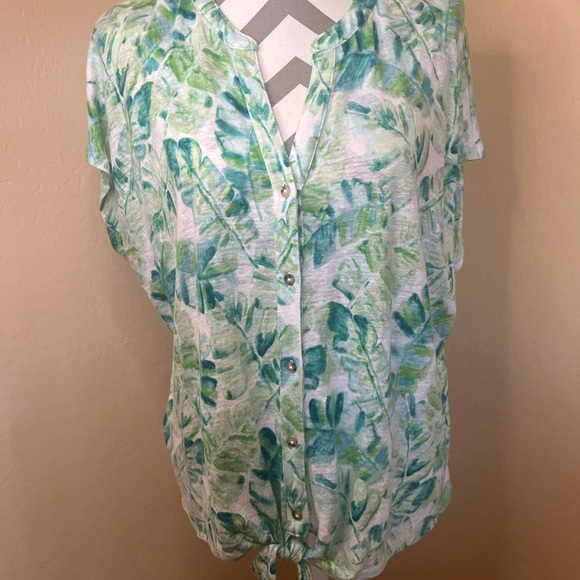 Tommy Bahama Print Linen Top - Picture 1 of 7